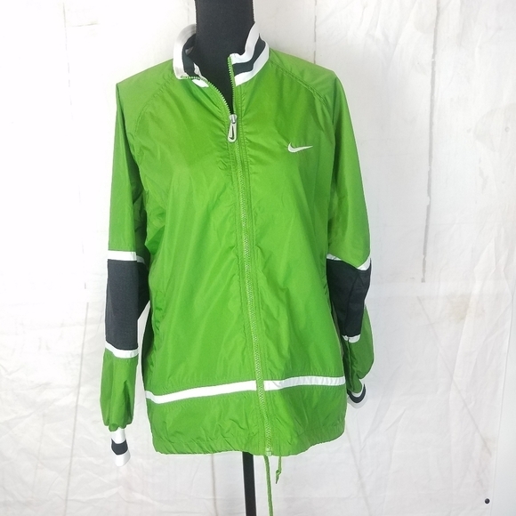 nike green zip front rain jacket - Picture 1 of 11